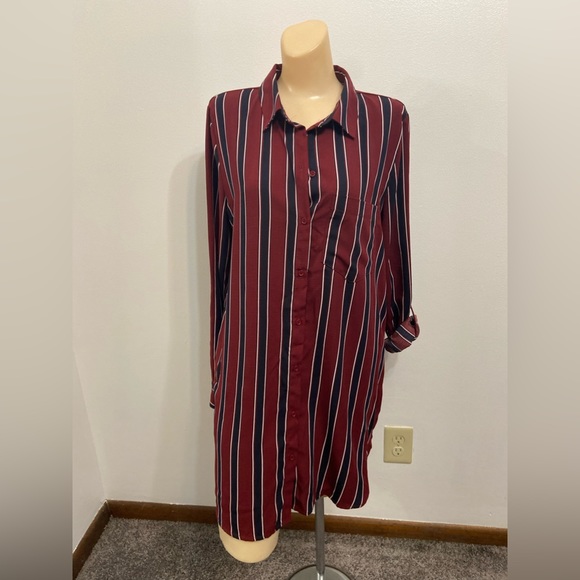 FOREVER 21 Large SHIRT DRESS striped - Picture 1 of 7
